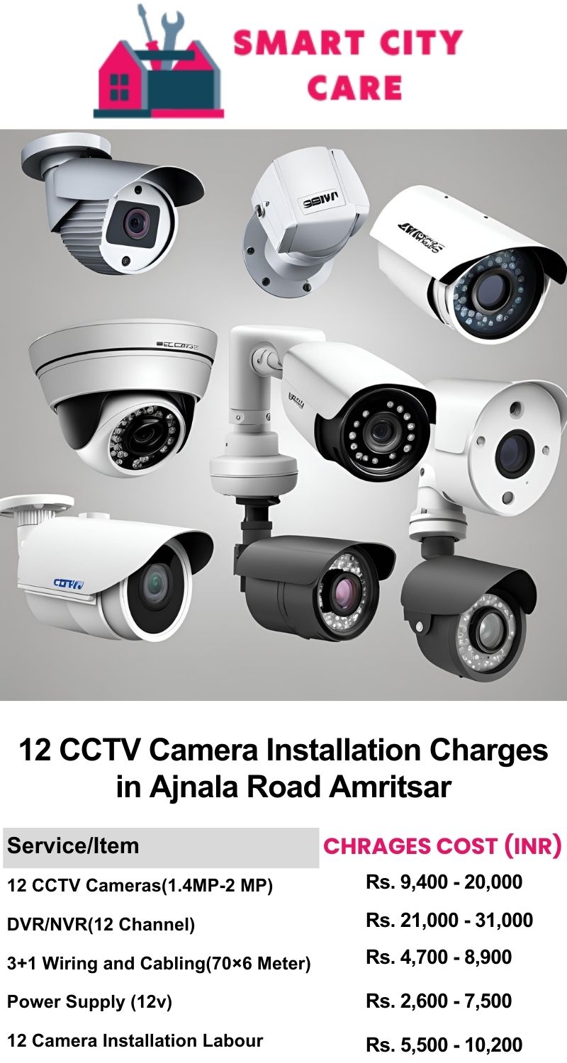 12 CCTV camera installation cost list in  Amritsar, Ajnala Road