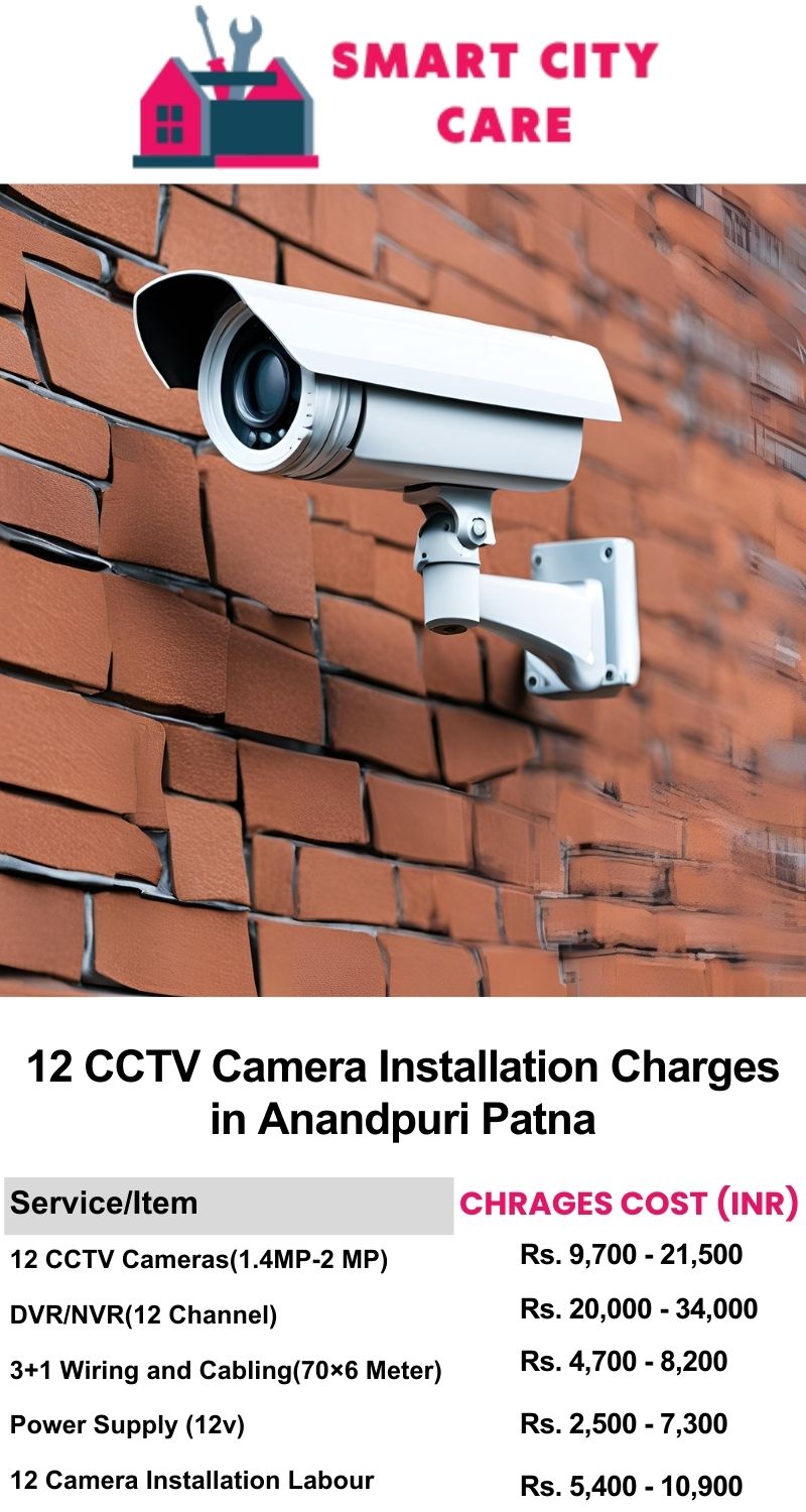 12 CCTV camera installation cost list in  Patna, Anandpuri