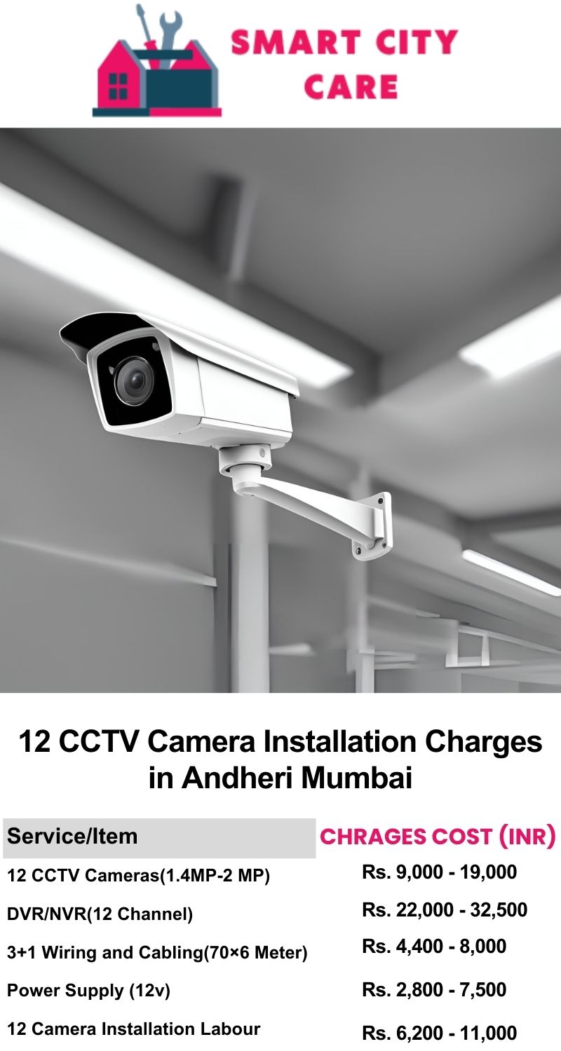 12 CCTV camera installation cost list in  Mumbai, Andheri