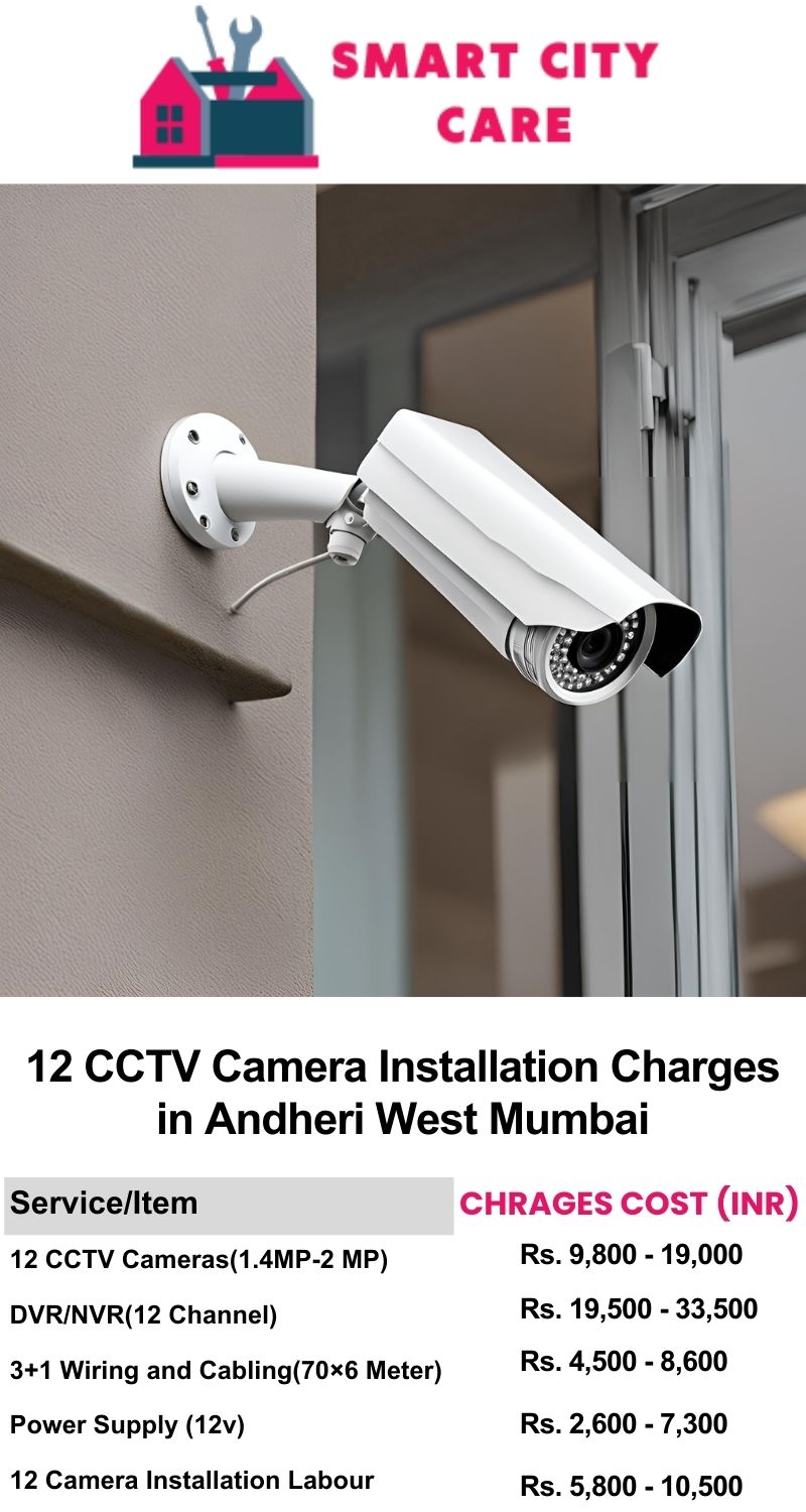 12 CCTV camera installation cost list in  Mumbai, Andheri West