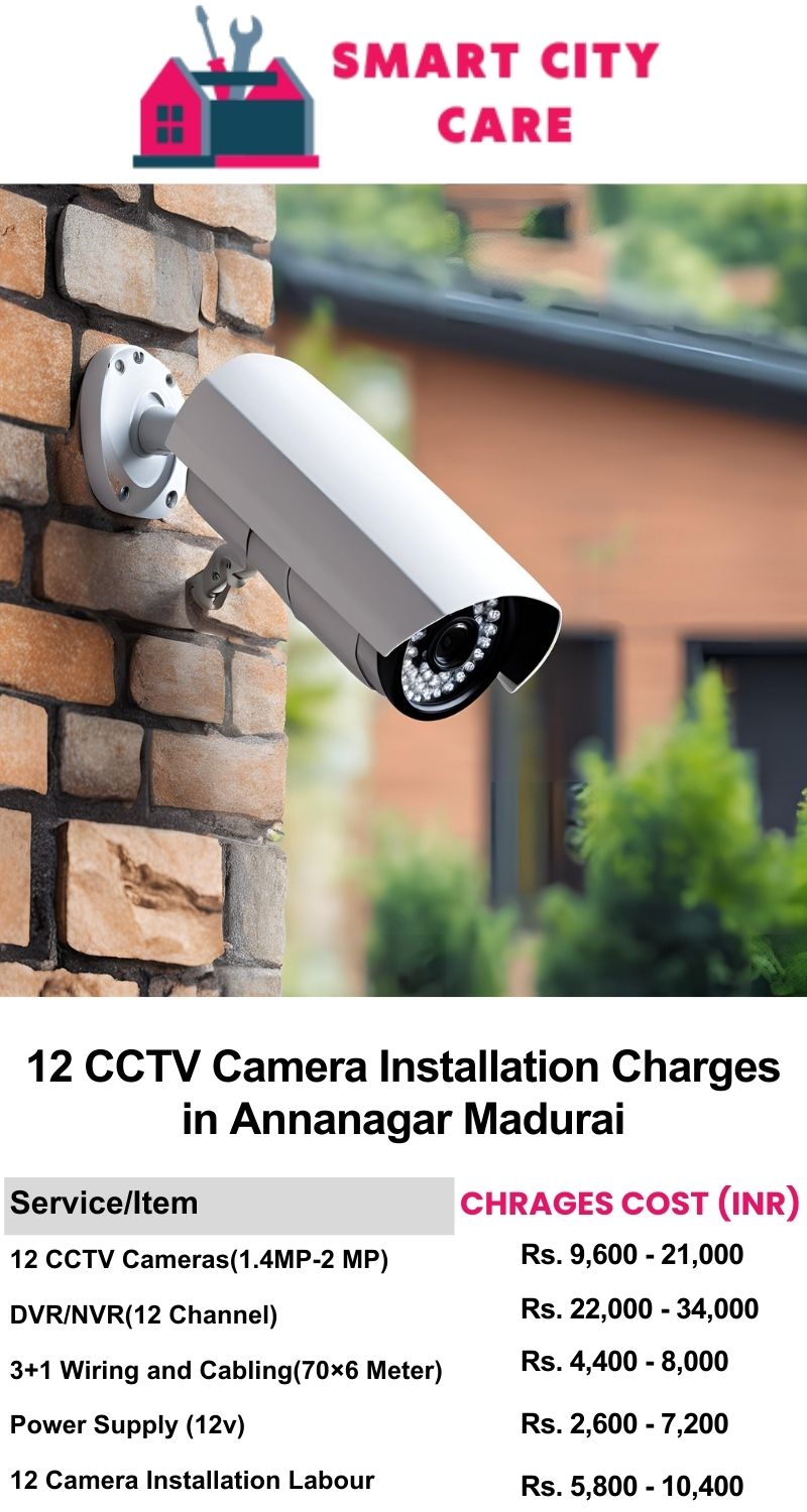 12 CCTV camera installation cost list in  Madurai, Annanagar