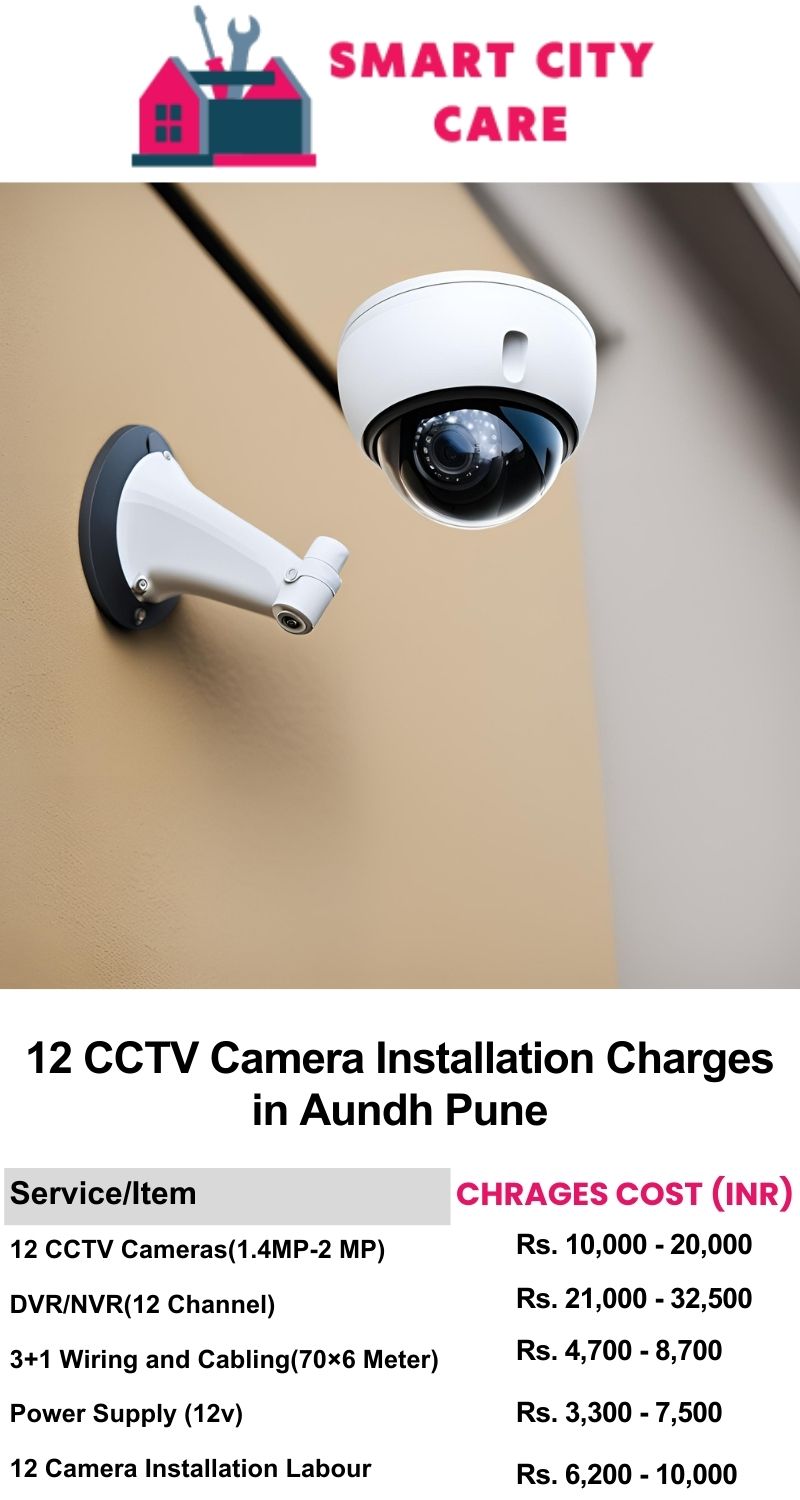 12 CCTV camera installation cost list in  Pune, Aundh