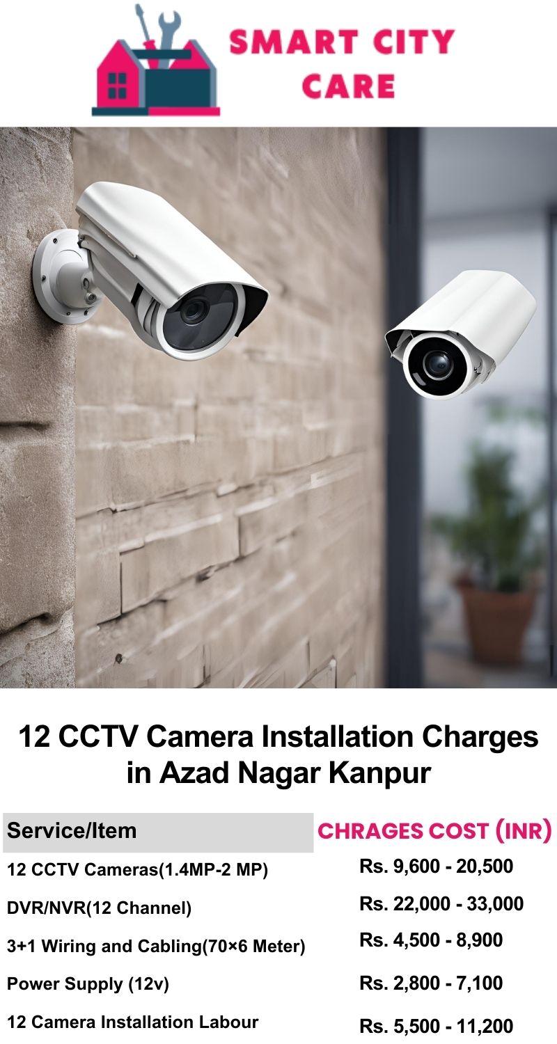 12 CCTV camera installation cost list in  Kanpur, Azad Nagar