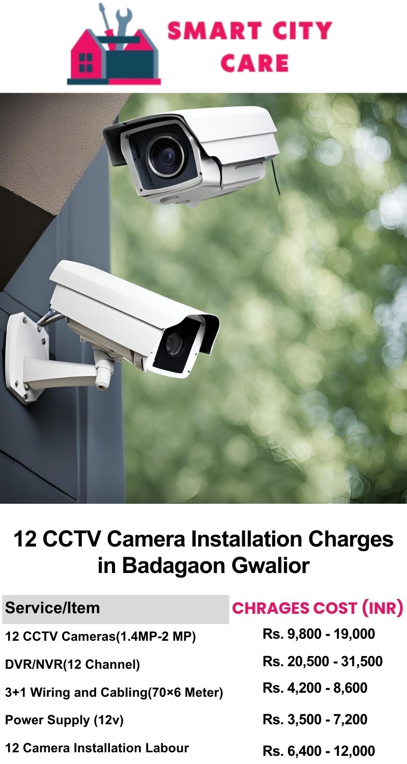 12 CCTV camera installation cost list in  Gwalior, Badagaon