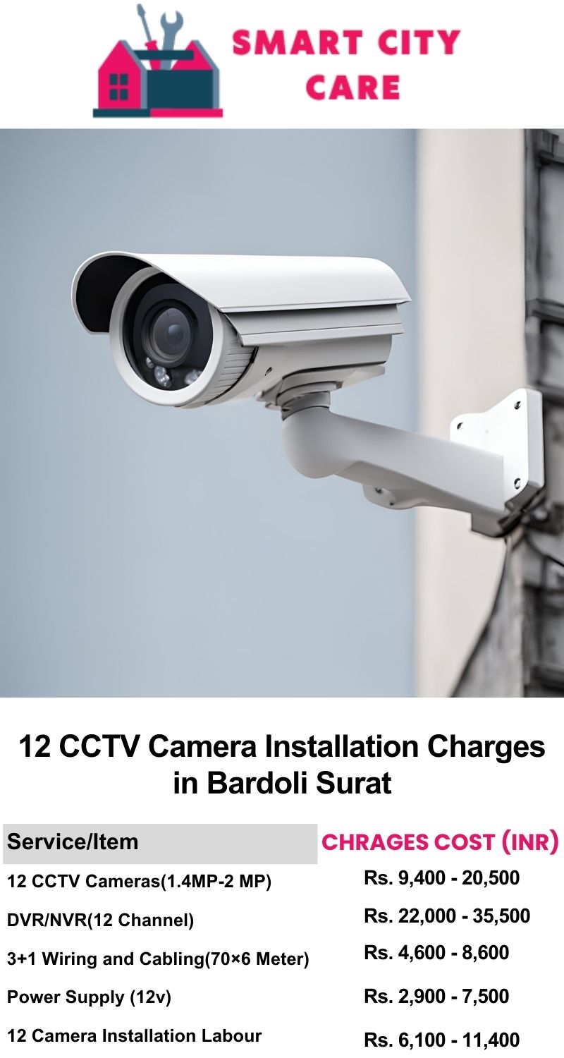 12 CCTV camera installation cost in Bardoli