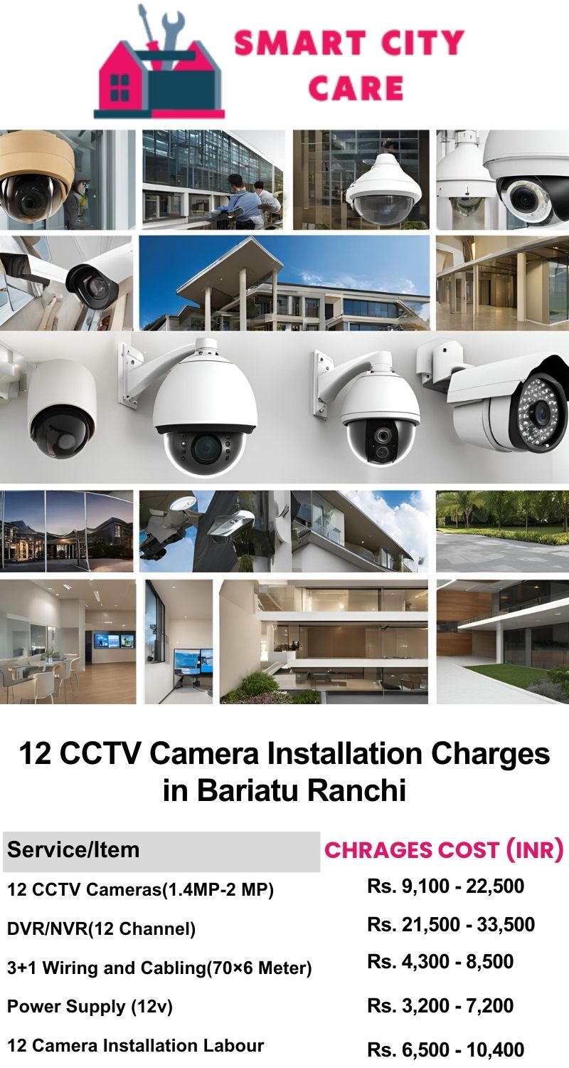 12 CCTV camera installation cost list in  Ranchi, Bariatu