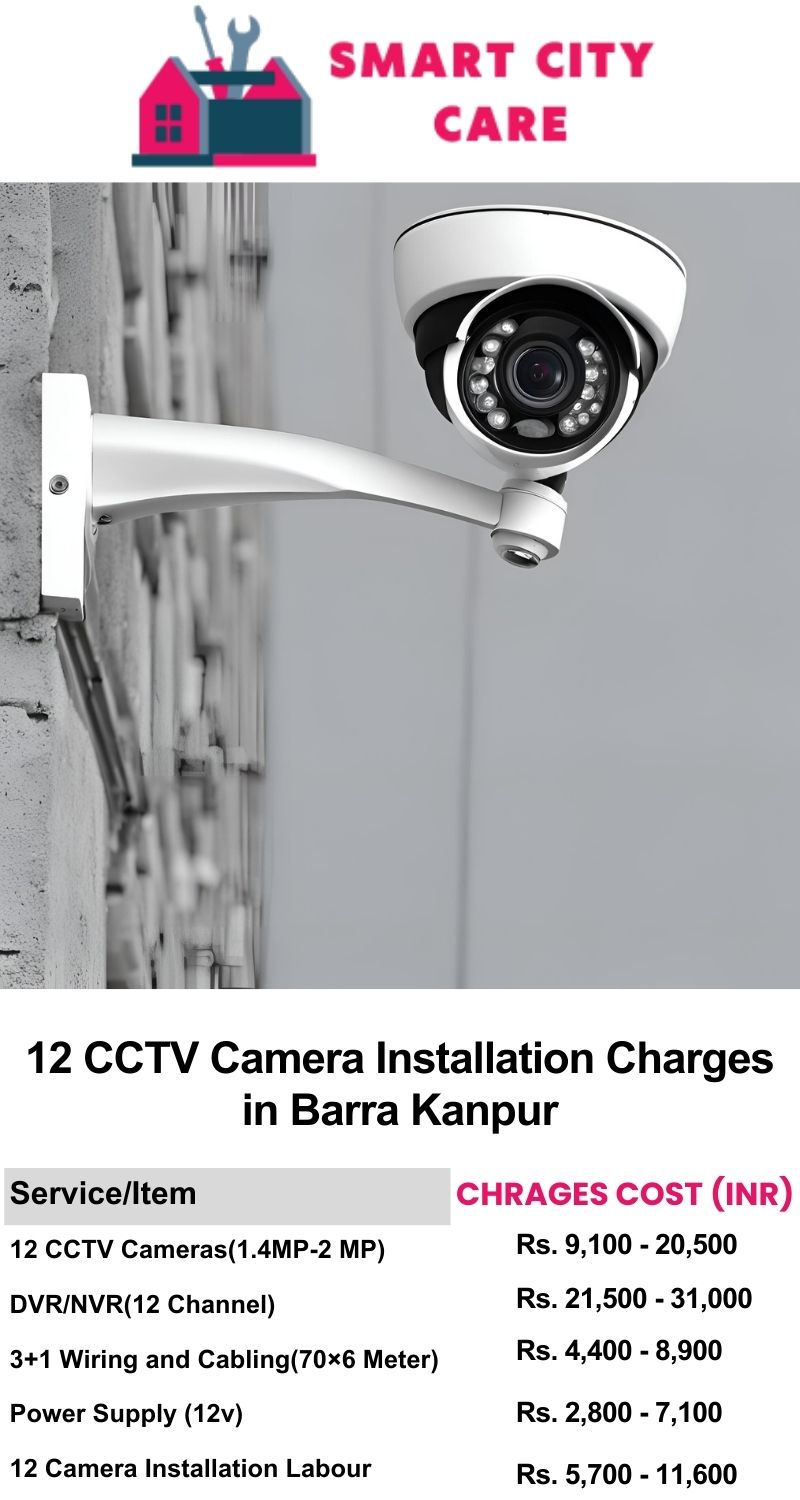 12 CCTV camera installation cost list in  Kanpur, Barra