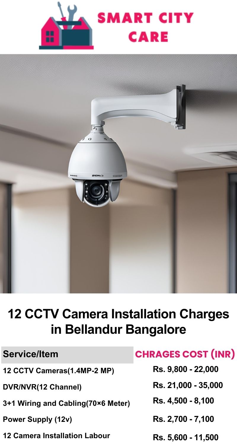 12 CCTV camera installation cost list in  Bangalore, Bellandur