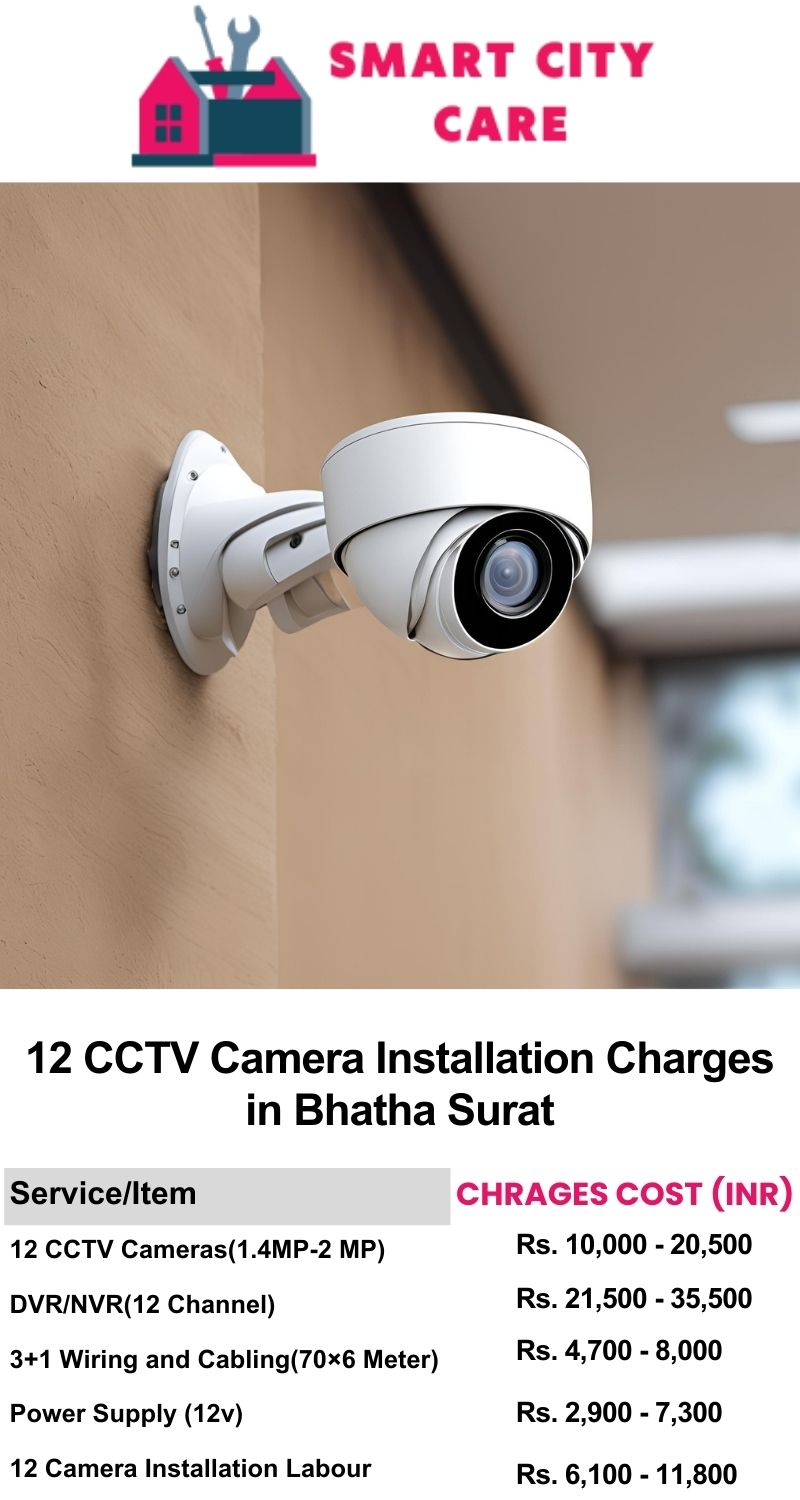 12 CCTV camera installation cost in Bhatha