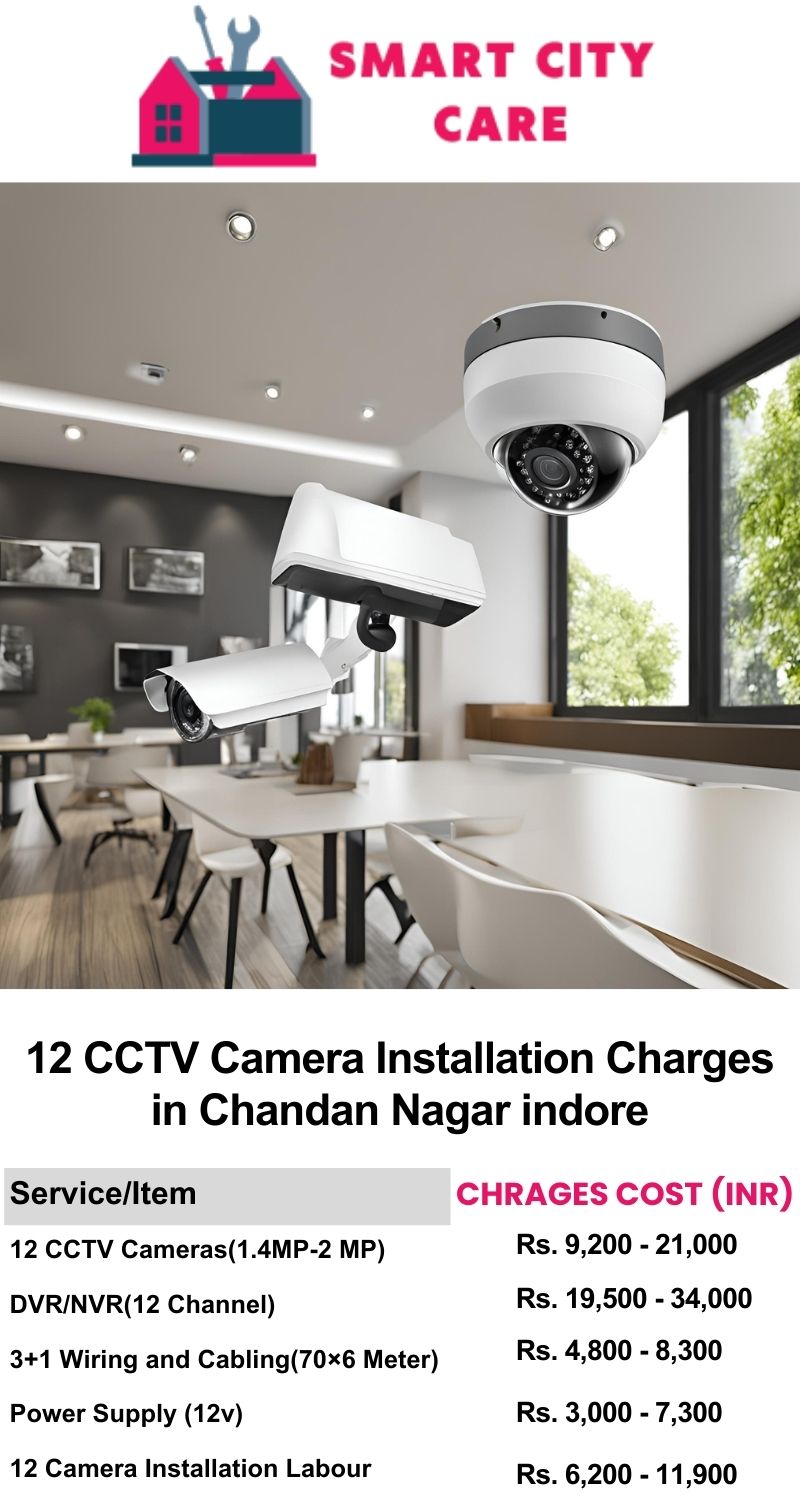 12 CCTV camera installation cost list in  Indore, Chandan Nagar