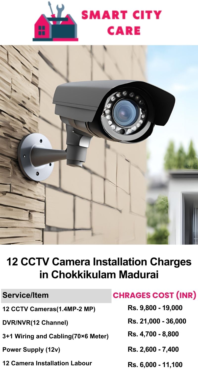 12 CCTV camera installation cost list in  Madurai, Chokkikulam