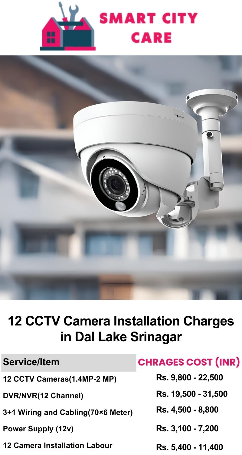 12 CCTV camera installation cost list in  Srinagar, Dal Lake