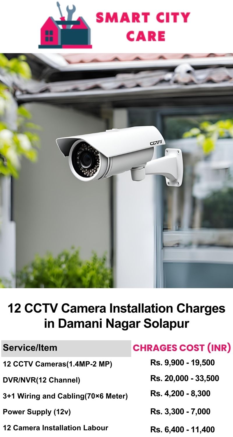 12 CCTV camera installation cost list in  Solapur, Damani Nagar