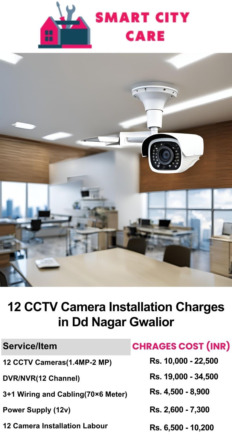 12 CCTV camera installation cost list in  Gwalior, DD Nagar