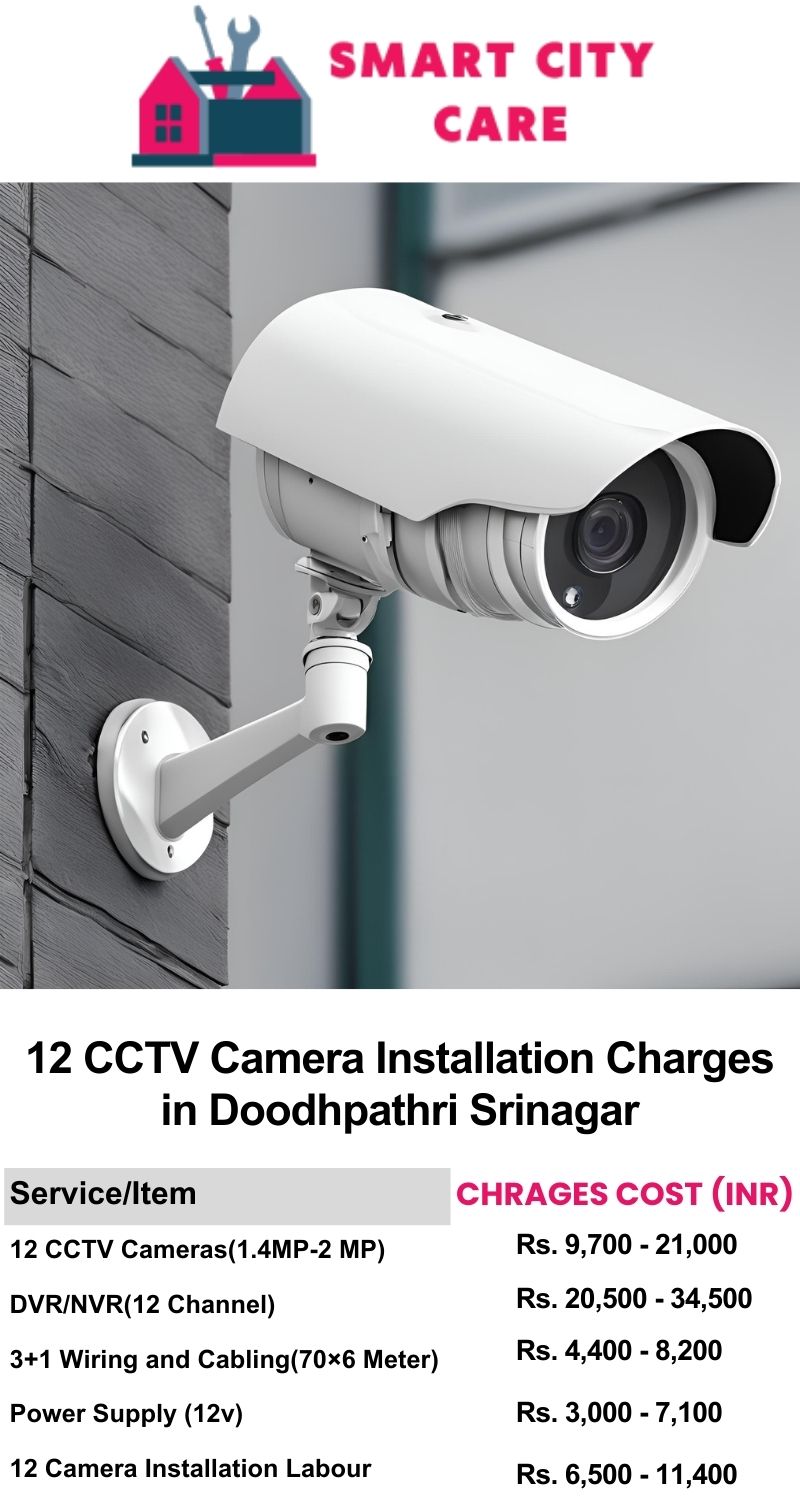 12 CCTV camera installation cost list in  Srinagar, Doodhpathri