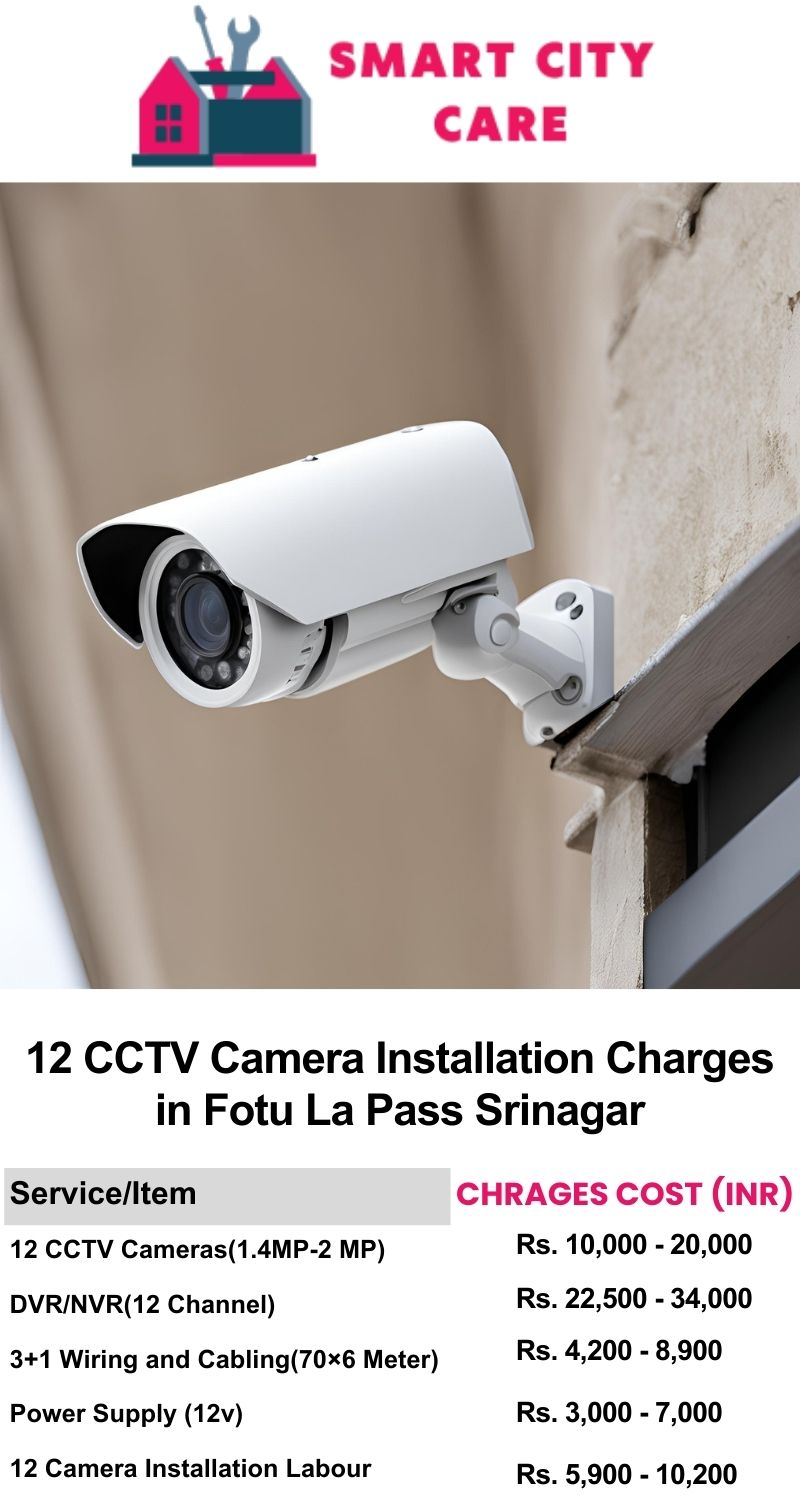 12 CCTV camera installation cost list in  Srinagar, Fotu La Pass