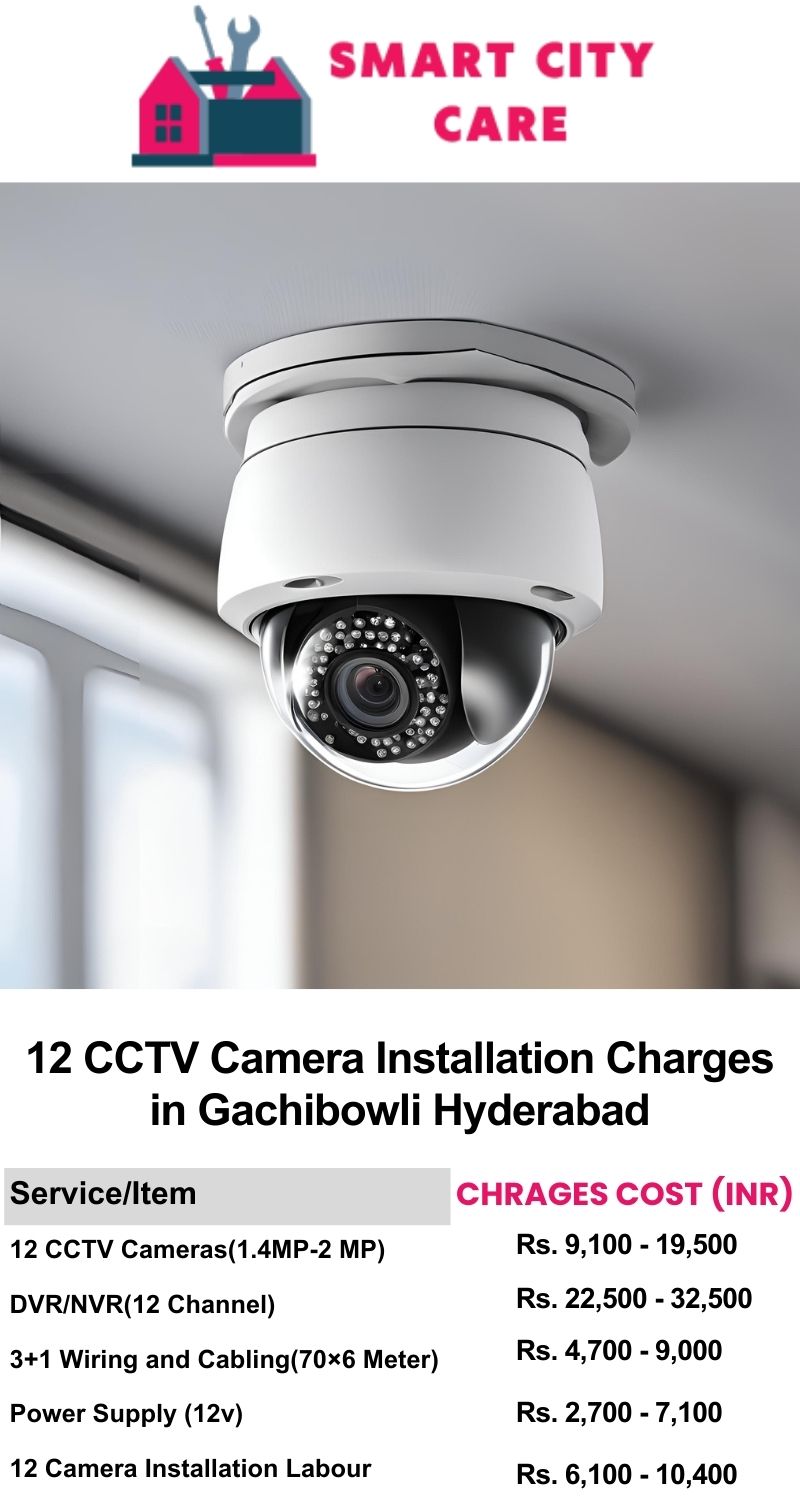 12 CCTV camera installation cost list in  Hyderabad, Gachibowli