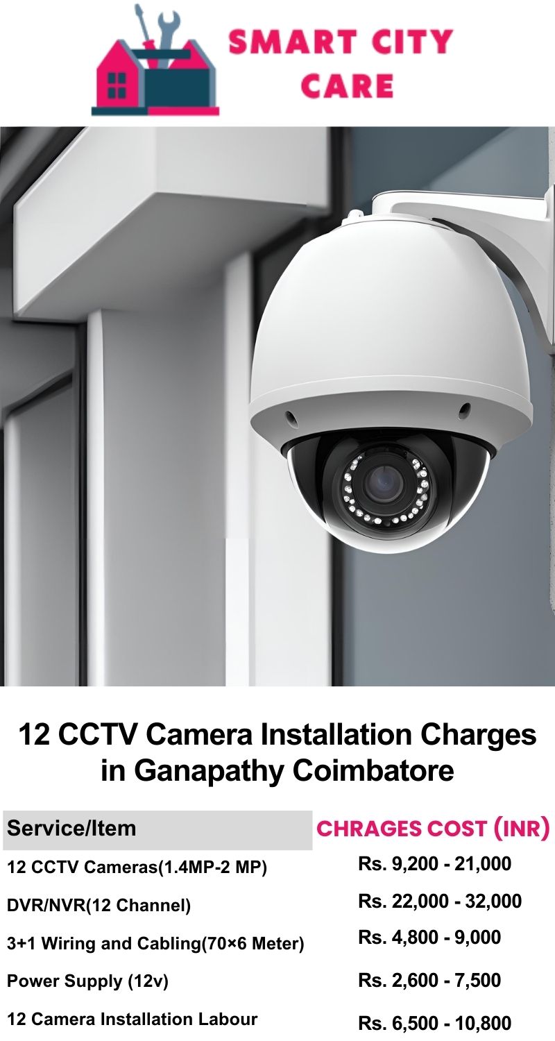 12 CCTV camera installation cost list in  Coimbatore, Ganapathy