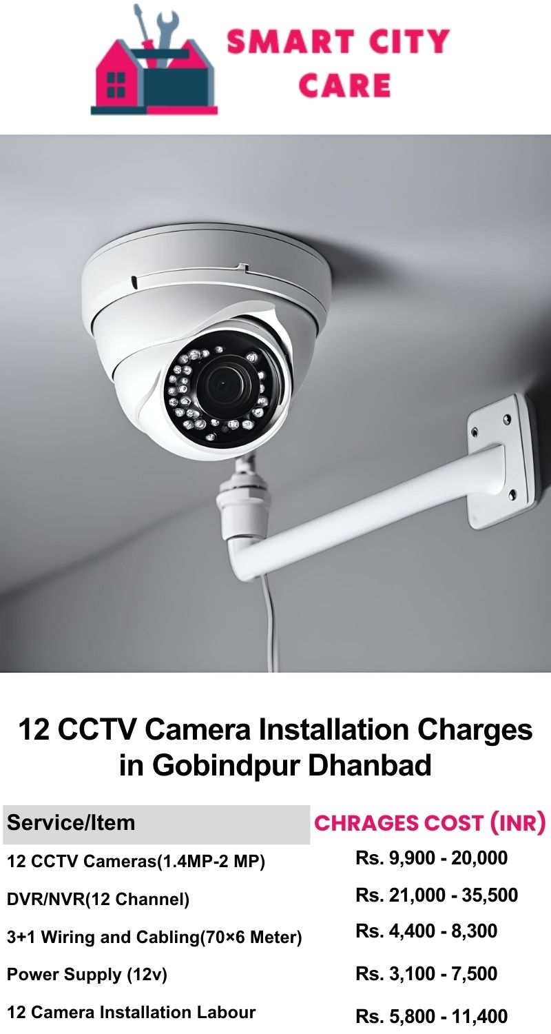 12 CCTV camera installation cost list in  Dhanbad, Gobindpur