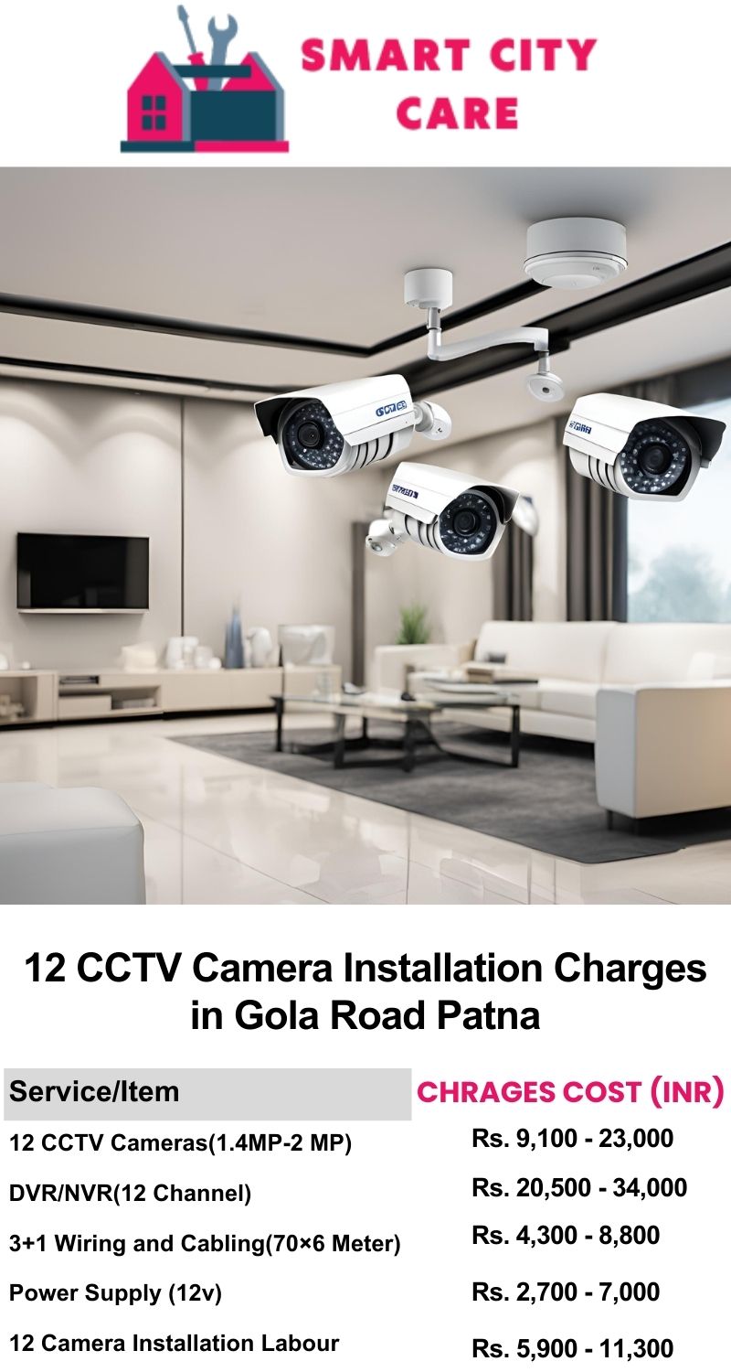 12 CCTV camera installation cost list in  Patna, Gola Road