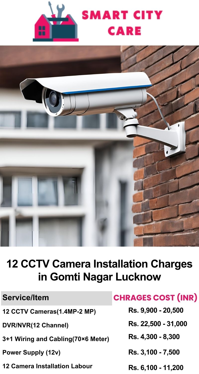 12 CCTV camera installation cost list in  Lucknow, Gomti Nagar