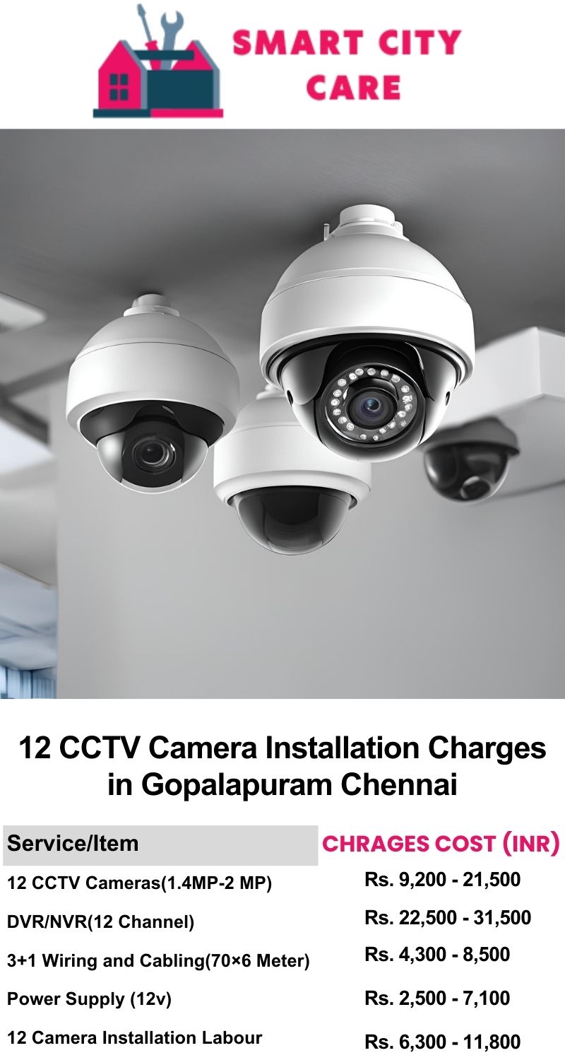 12 CCTV camera installation cost list in  Chennai, Gopalapuram