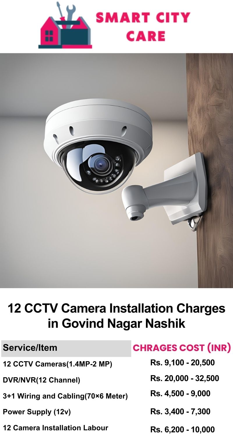 12 CCTV camera installation cost list in  Nashik, Govind Nagar