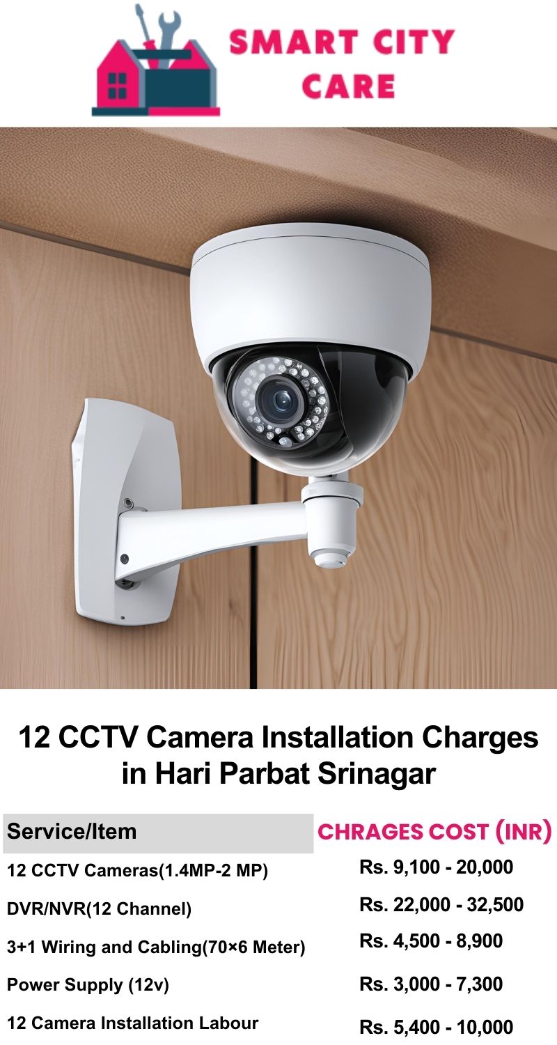 12 CCTV camera installation cost list in  Srinagar, Hari Parbat