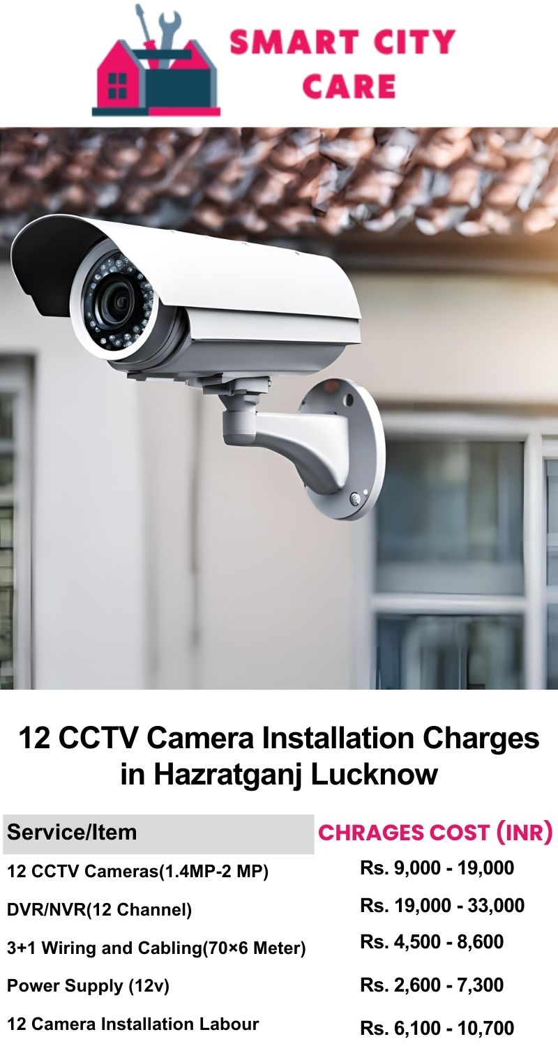 12 CCTV camera installation cost list in  Lucknow, Hazratganj