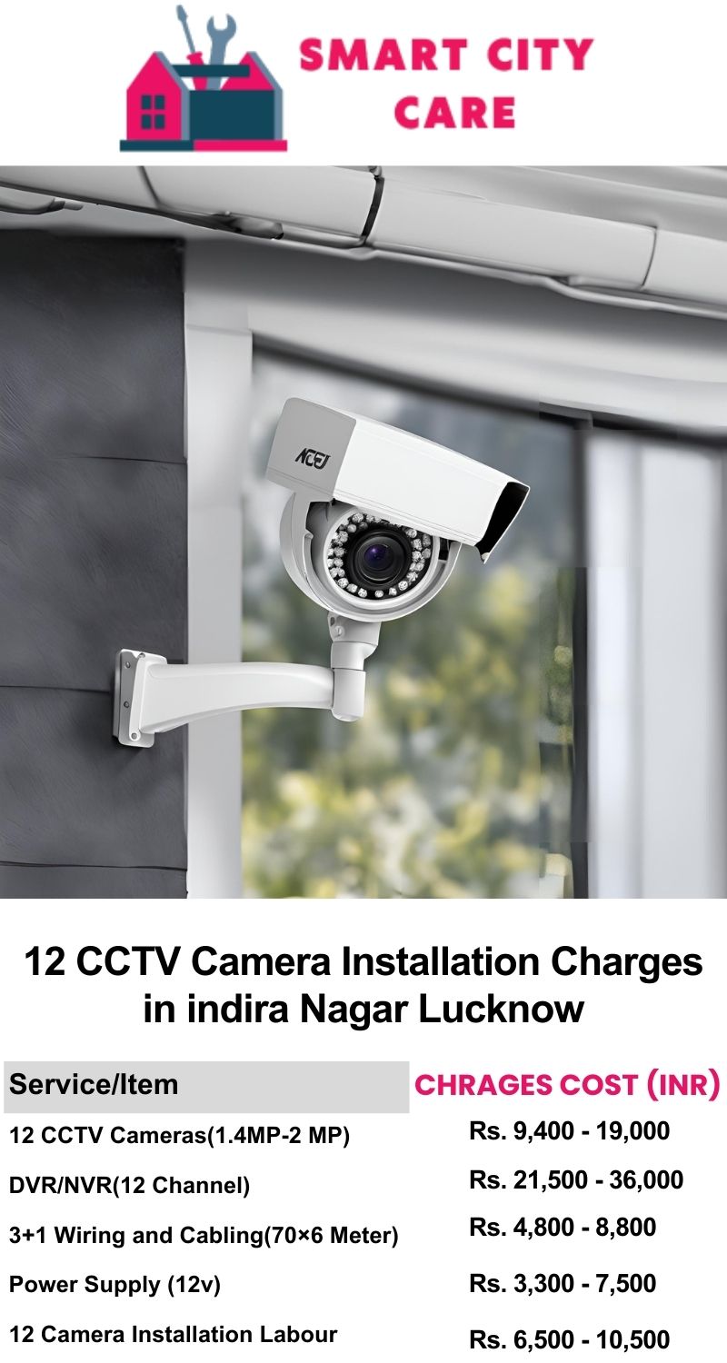 12 CCTV camera installation cost list in  Lucknow, Indira Nagar