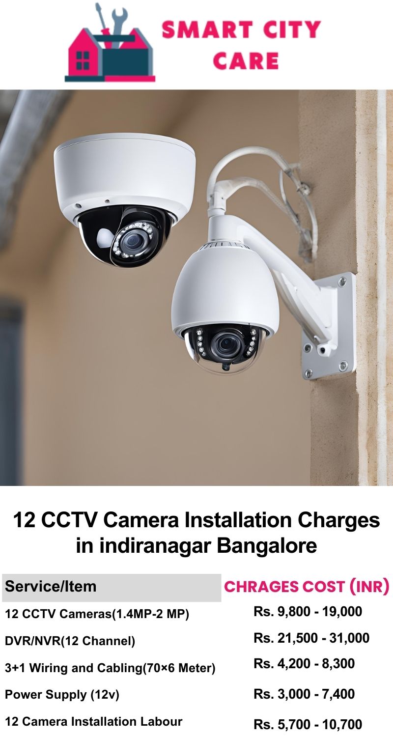 12 CCTV camera installation cost list in  Bangalore, Indiranagar