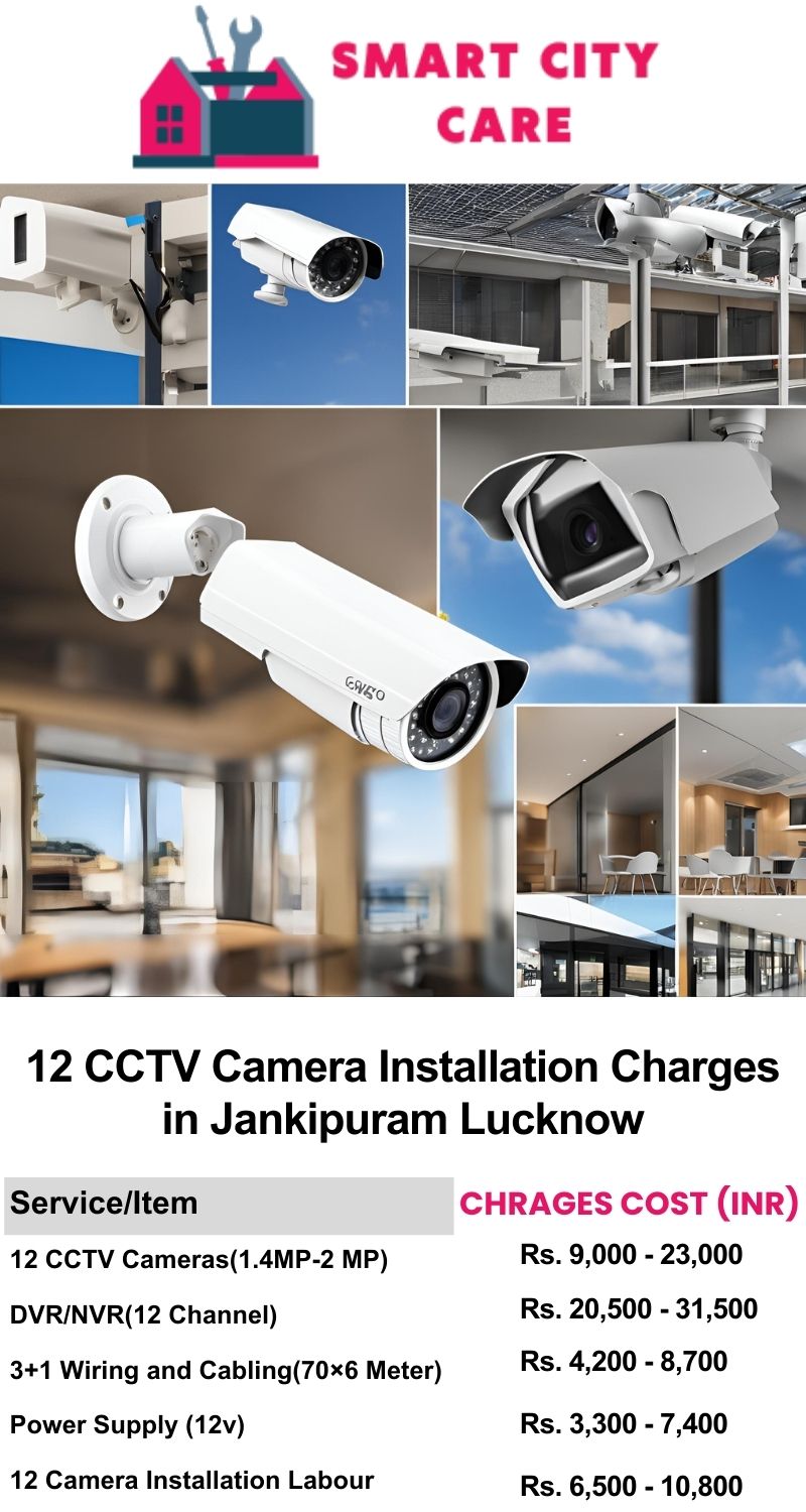 12 CCTV camera installation cost list in  Lucknow, Jankipuram