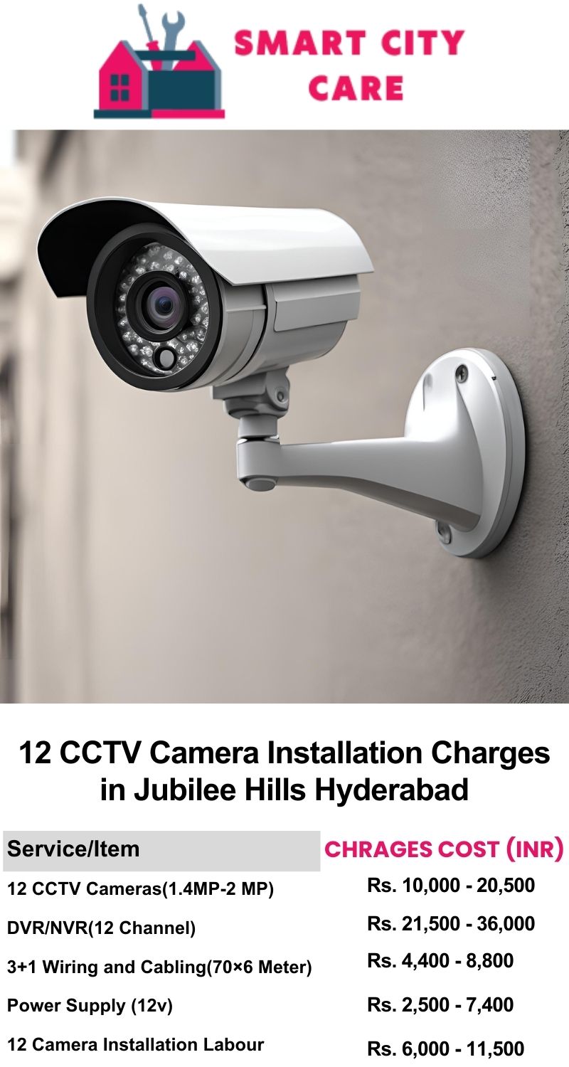 12 CCTV camera installation cost list in  Hyderabad, Jubilee Hills