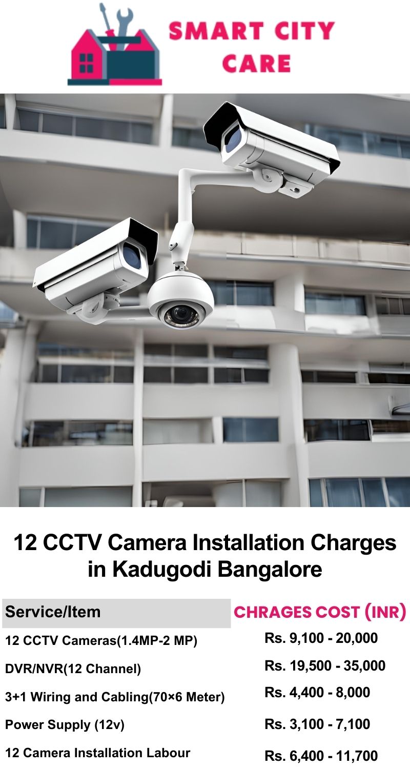 12 CCTV camera installation cost list in  Bangalore, Kadugodi