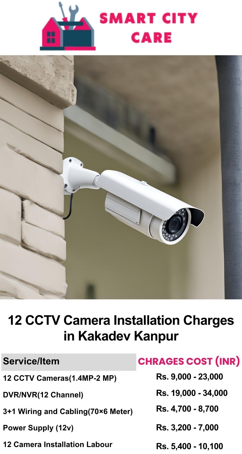 12 CCTV camera installation cost list in  Kanpur, Kakadev