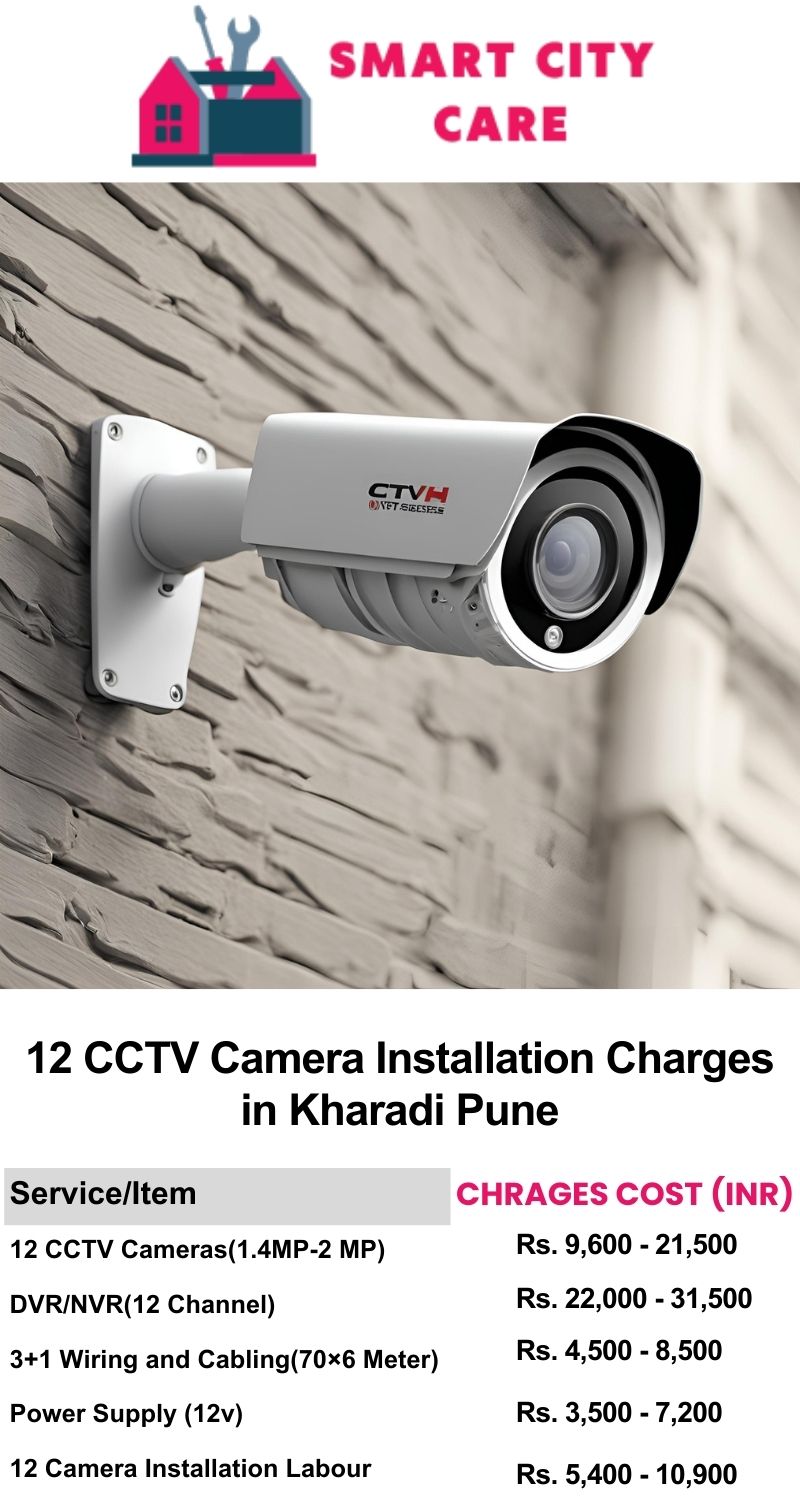 12 CCTV camera installation cost list in  Pune, Kharadi