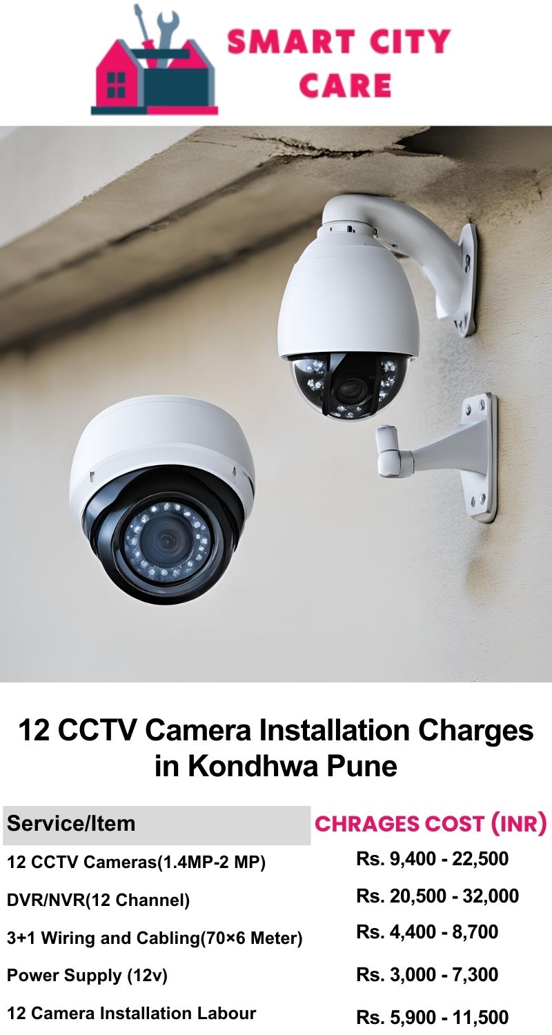 12 CCTV camera installation cost list in  Pune, Kondhwa