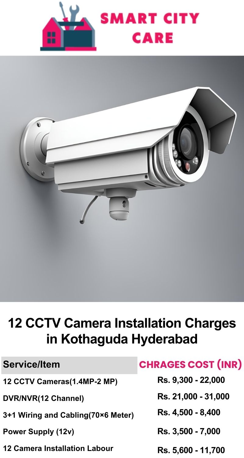 12 CCTV camera installation cost list in  Hyderabad, Kothaguda