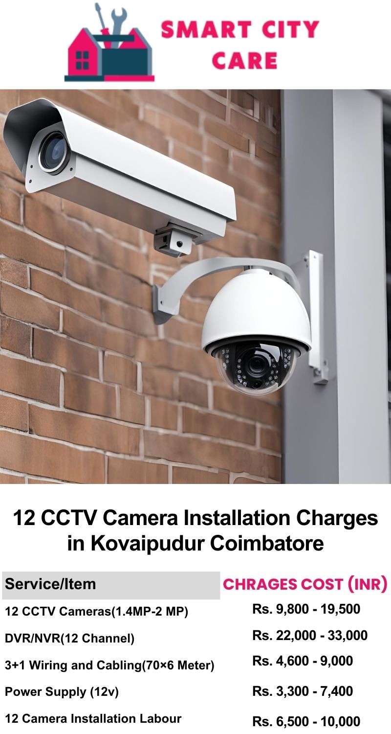 12 CCTV camera installation cost list in  Coimbatore, Kovaipudur