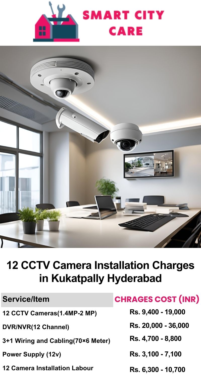 12 CCTV camera installation cost list in  Hyderabad, Kukatpally