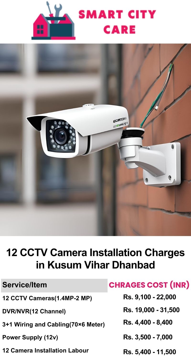 12 CCTV camera installation cost list in  Dhanbad, Kusum Vihar