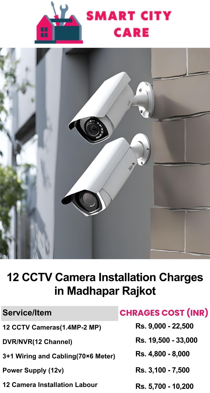 12 CCTV camera installation cost list in  Rajkot, Madhapar