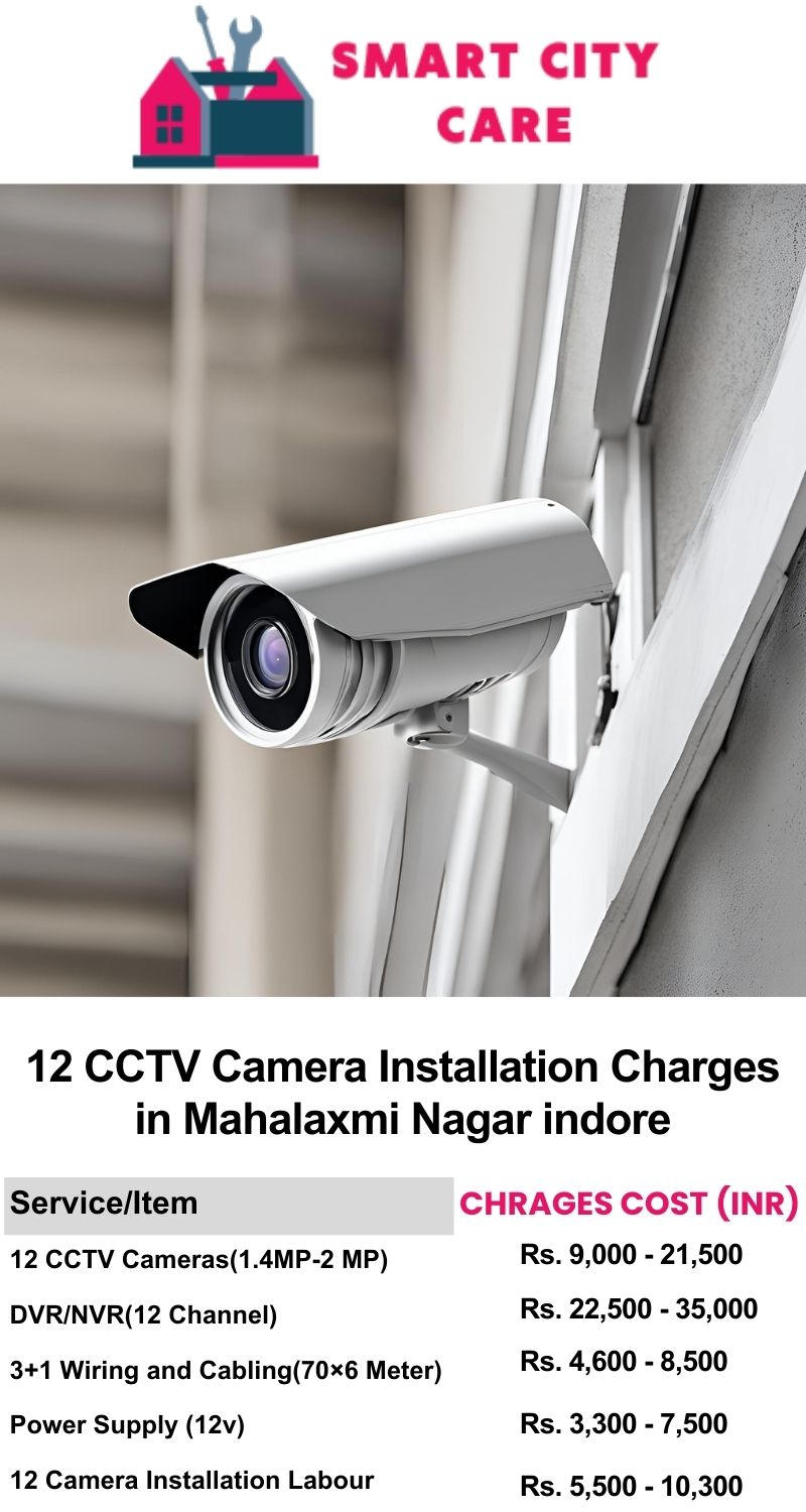 12 CCTV camera installation cost list in  Indore, Mahalaxmi Nagar