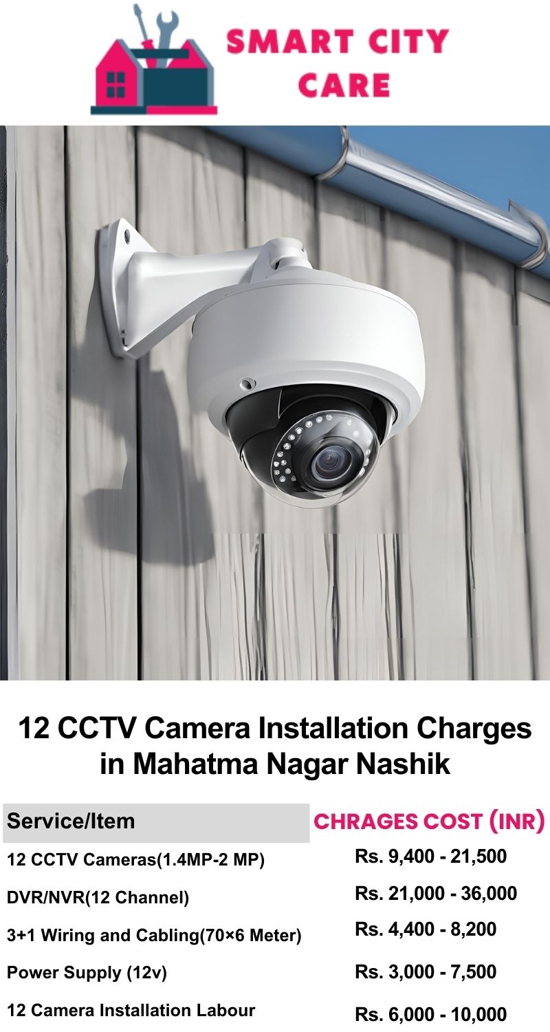 12 CCTV camera installation cost list in  Nashik, Mahatma Nagar