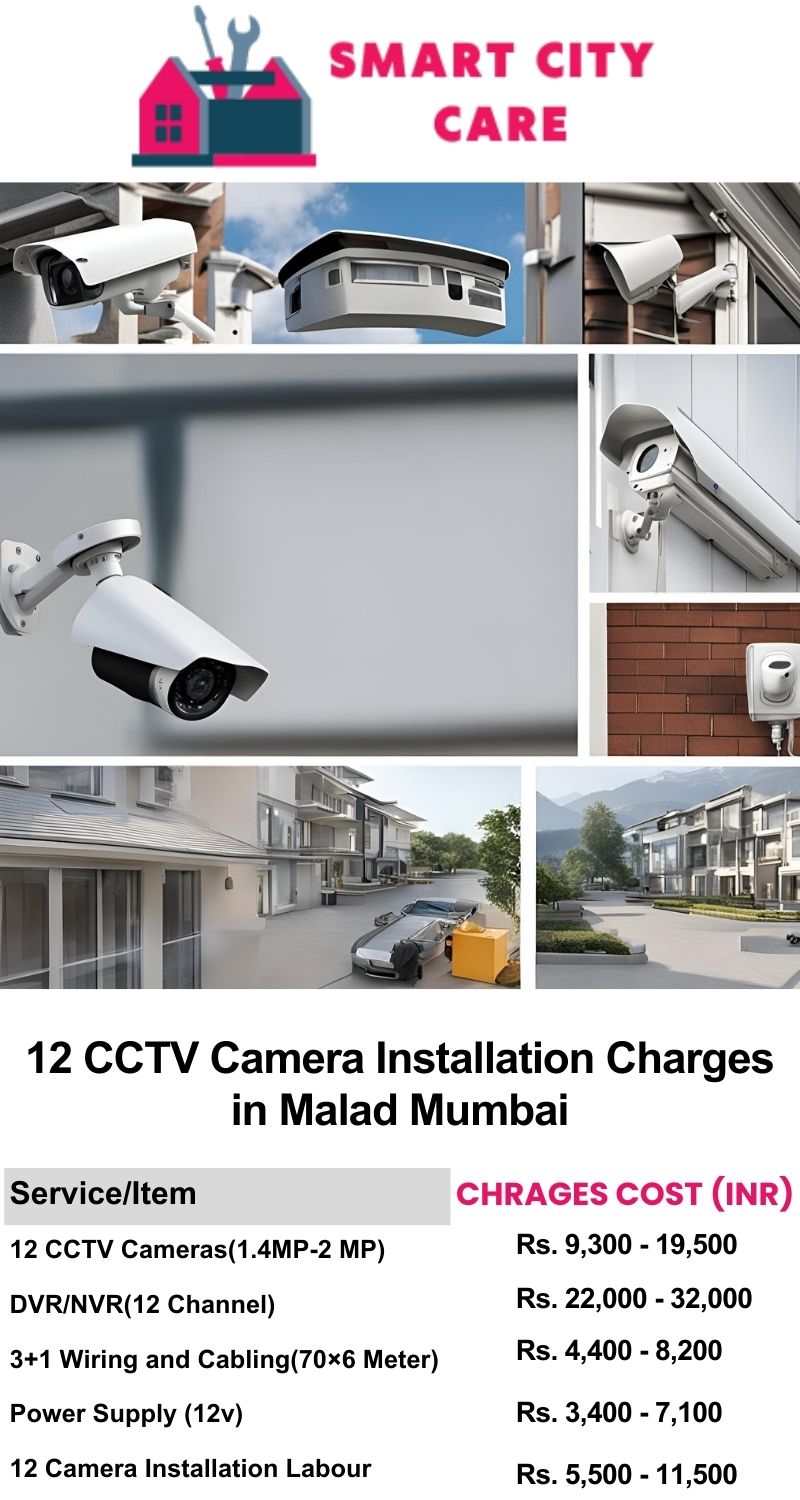 12 CCTV camera installation cost list in  Mumbai, Malad