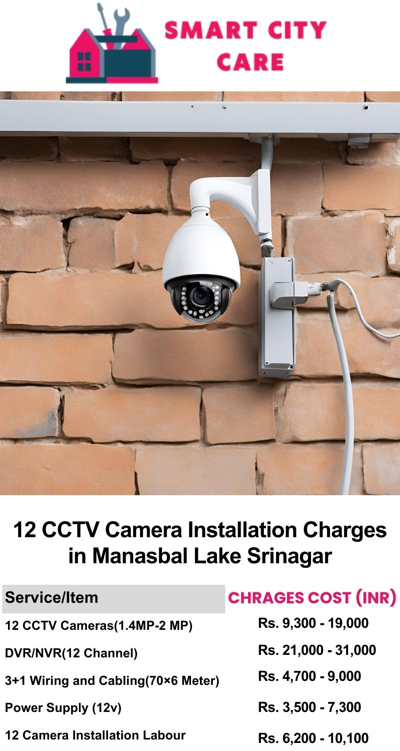 12 CCTV camera installation cost list in  Srinagar, Manasbal Lake