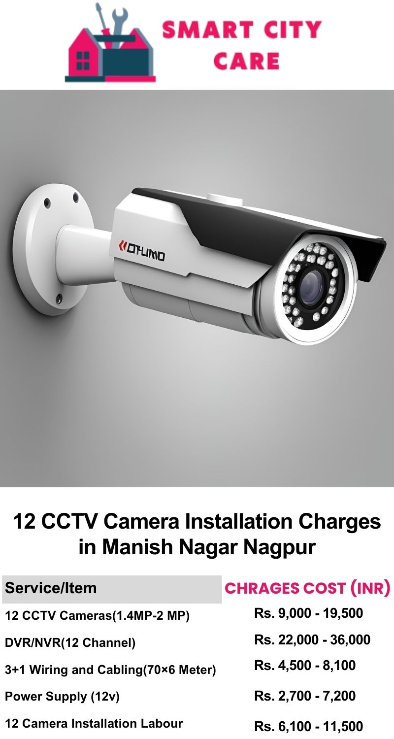 12 CCTV camera installation cost list in  Nagpur, Manish Nagar