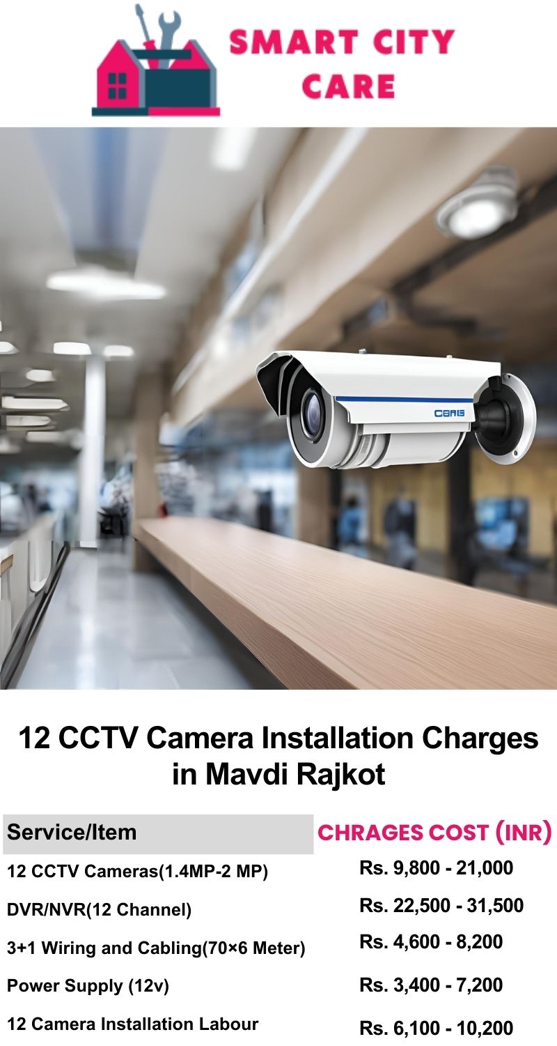 12 CCTV camera installation cost list in  Rajkot, Mavdi