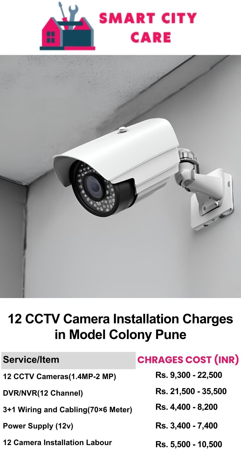 12 CCTV camera installation cost list in  Pune, Model Colony