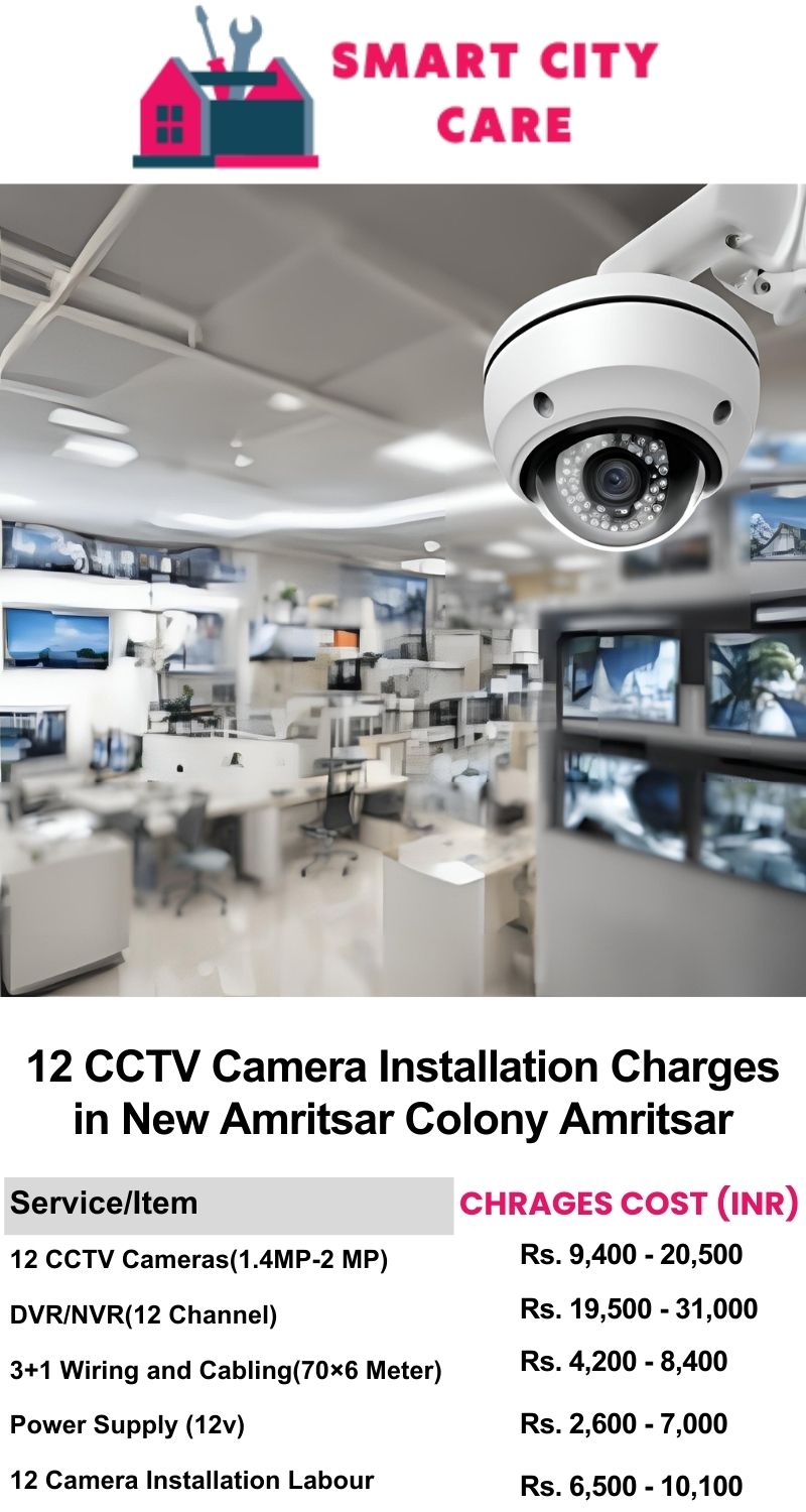 12 CCTV camera installation cost list in  Amritsar, New Amritsar Colony